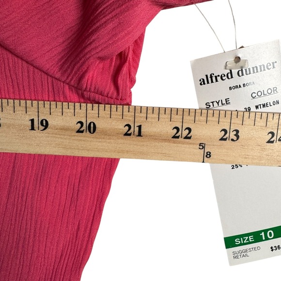 Vintage 90s Alfred Dunner Bora Bora Pink Crinkle Blouse NWT Made in USA Sz 10 - Picture 5 of 6